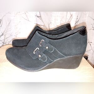 Anne Klein Sport Black Suede Wedge Shoes *Free Shipping*